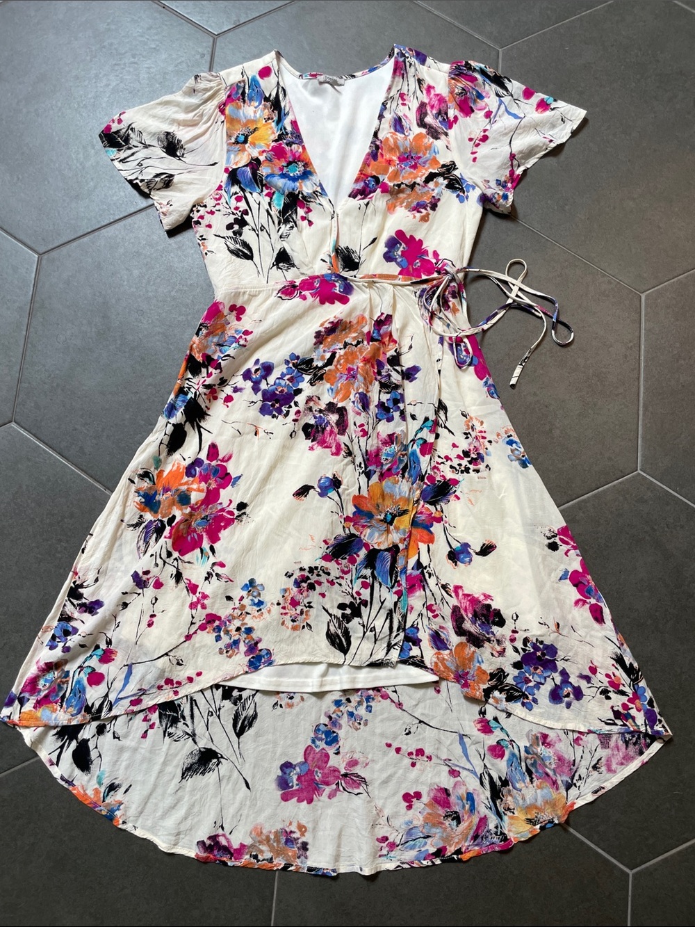 Jodifl Floral Wrap Midi Dress Multicolor Print S